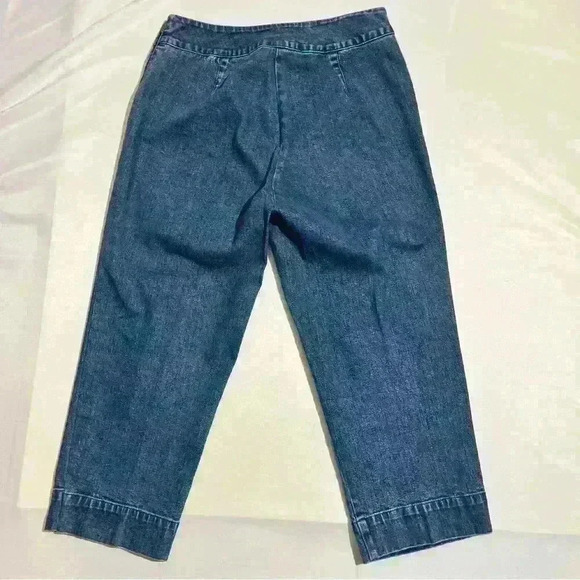 Vintage Ralph Lauren LRL Jeans Co Womens Baggy Stretch Zip Capris Pants 8P - Picture 2 of 7
